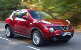 Photo de l&rsquo;ext&eacute;rieur de la Nissan Juke 2016, l&rsquo;avant du v&eacute;hicule.